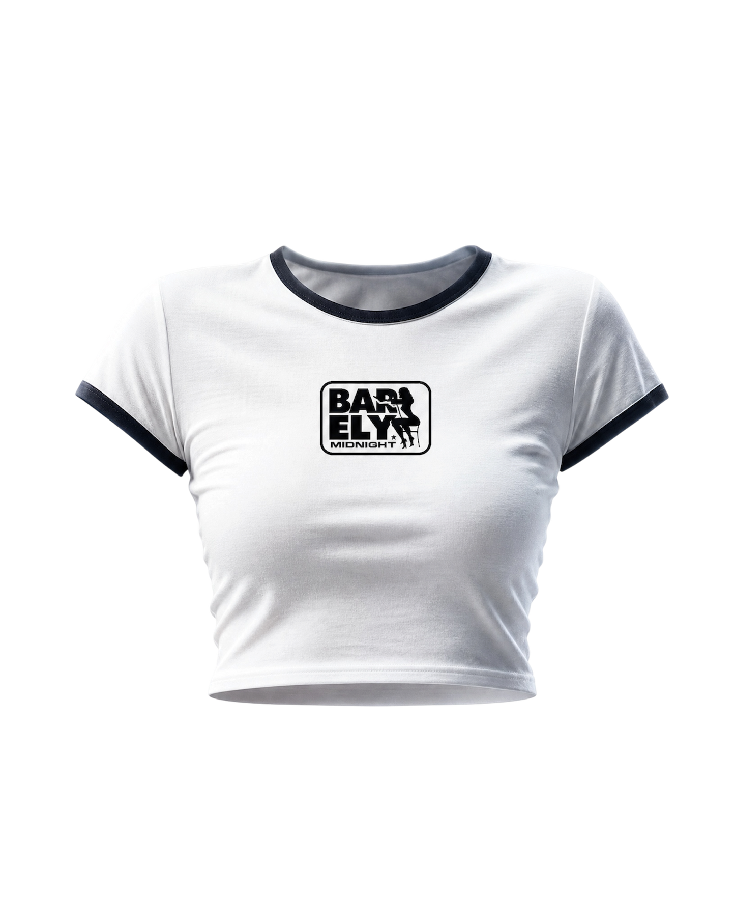 FPS Baby Rib Crop Top Black & White