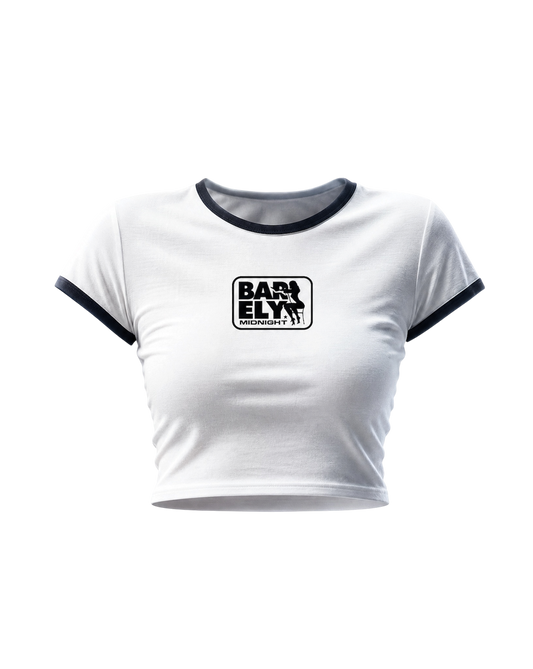 FPS Baby Rib Crop Top Black & White